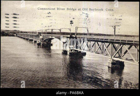 345 Connecticut River Bridge postcard Stock Photo