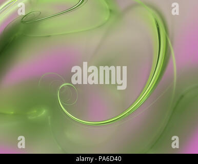 An illustration of a nice fractal green pink Stock Photo