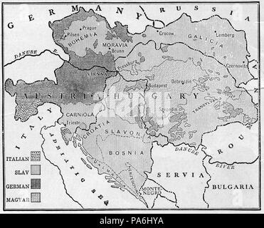 168 Austria-Hungary ethnic map from Abbot Stock Photo