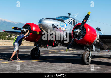 Beechcraft Model 18; Twin Beech; UC-45J Navigator; SNB-1 Kansan; US Navy; Salida Fly-in & Air Show; Salida; Colorado; USA Stock Photo