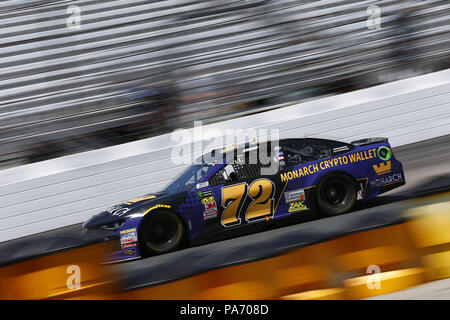 Loudon, New Hampshire, USA. 20th July, 2018. Corey LaJoie (72) takes to the track to practice for the Foxwoods Resort Casino 301 at New Hampshire Motor Speedway in Loudon, New Hampshire. Credit: Justin R. Noe Asp Inc/ASP/ZUMA Wire/Alamy Live News Stock Photo