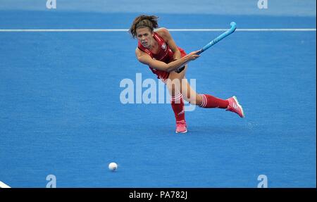 London, UK. 21st July 2018. Anna Toman (ENG). England V India. Match 2. Pool B. Womens Hockey World Cup 2018. Lee Valley hockey centre. Queen Elizabeth Olympiv Park. Stratford. London. UK. 21/07/2018. Credit: Sport In Pictures/Alamy Live News Stock Photo
