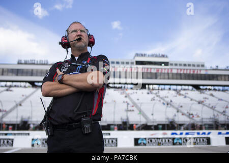Loudon, New Hampshire, USA. 21st July, 2018. Austin Cindric (60) gets ready to qualify for the Lakes Region 200 at New Hampshire Motor Speedway in Loudon, New Hampshire. Credit: Stephen A. Arce/ASP/ZUMA Wire/Alamy Live News Stock Photo