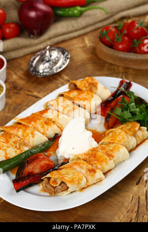Turkish Food Beyti Kebap Stock Photo
