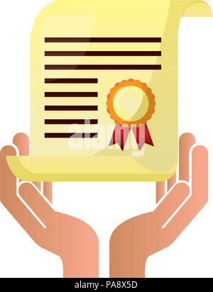 hand holding graduation certificate roll Stock Vector Image & Art - Alamy