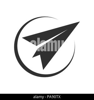 Abstract Paper Plane Mail Northeast Direction Circle Vector Symbol Graphic Logo Design Template Stock Vector