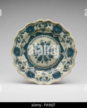 Plate. Culture: Mexican. Dimensions: Diam. 8 1/4 in. (21 cm). Date: ca. 1825. Museum: Metropolitan Museum of Art, New York, USA. Stock Photo