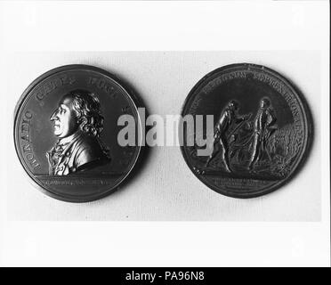 Medal of Gates at Saratoga. Dimensions: Diam. 2 3/16 in. (5.6 cm). Maker: Nicolas Marie Gatteaux (French, Paris 1751-1832 Paris). Date: 1777. Museum: Metropolitan Museum of Art, New York, USA. Stock Photo