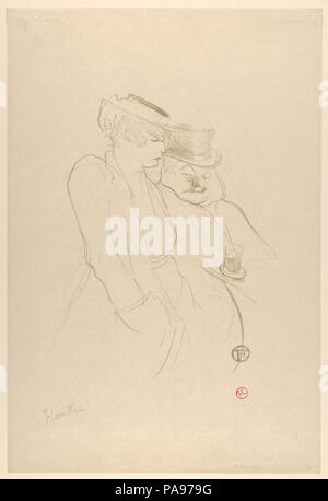 In Their Forties. Artist: Henri de Toulouse-Lautrec (French, Albi 1864-1901 Saint-André-du-Bois). Dimensions: image: 11 7/16 x 9 7/16 in. (29 x 24 cm)  sheet: 18 1/4 x 12 3/8 in. (46.4 x 31.5 cm). Printer: Edward Ancourt (French, 19th century). Publisher: L'Escarmouche (French, 1893-1894). Series/Portfolio: Illustrations for the weekly magazine L'Escarmouche, 1893-94. Proof apart from the edition of 100.. Date: 1893.  This lithograph was published by the journal L'Escarmouche and reproduced in its November 12, 1893 issue. Museum: Metropolitan Museum of Art, New York, USA. Stock Photo