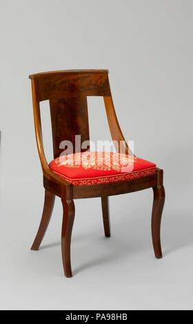 Side Chair. Culture: American. Dimensions: 30 1/4 x 16 1/2 in. (76.8 x 41.9 cm). Maker: Workshop of Duncan Phyfe (1770-1854). Date: 1837. Museum: Metropolitan Museum of Art, New York, USA. Stock Photo