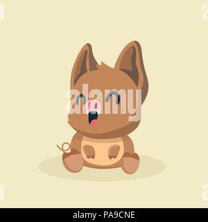 Cute Cartoon Wild Boar. Funny Vector Animal. Stock Vector