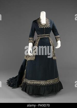 Mourning dress. Culture: American. Date: 1872-74. Black mourning dress  reached its peak during the reign of Queen Victoria (1819-1901) of the  United Kingdom in the second half of the 19th century. Queen