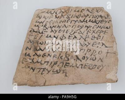 Ostrakon. Culture: Coptic. Dimensions: 2 3/8 x 3 1/4 in. (6 x 8.2 cm). Date: 7th century. Museum: Metropolitan Museum of Art, New York, USA. Stock Photo