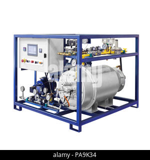 Portable mobile Industrial steam generator gas boiler for heating and water supply isolated on white background Stock Photo