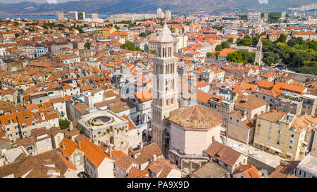 Cathedral of Saint Domnius and bell tower, Old Split, the Historic Center of Split, Croatia Stock Photo