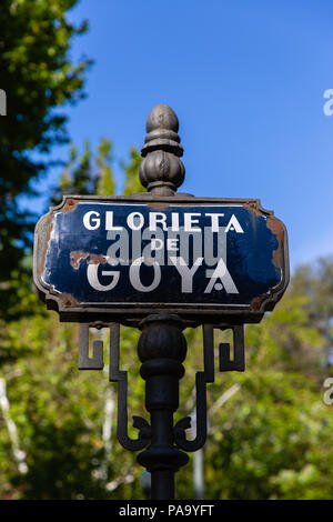 Glorieta de Goya sign in Seville Stock Photo