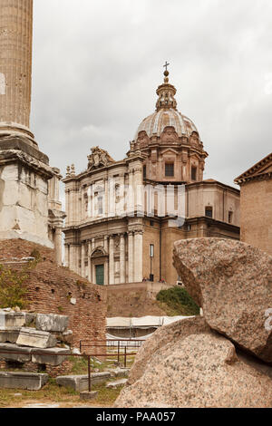 Church Santi Luca e Martina on the Capitoline Hill. Roman Forum, Rome, Italy. Stock Photo