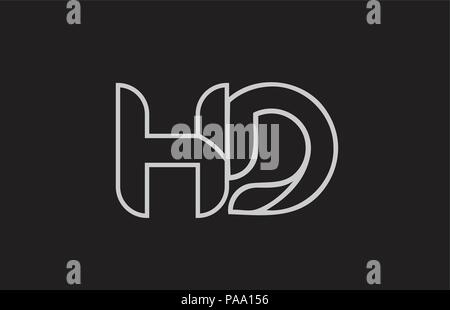 HD black and white combination alphabet bold letter logo with dots ...