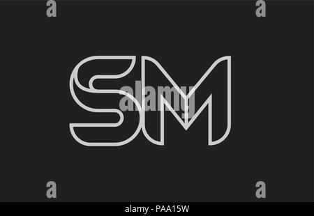 Combination Letter Sm S M Alphabet with Gold Silver Grey Metal Logo Stock  Vector - Illustration of corporate, logotype: 139488108