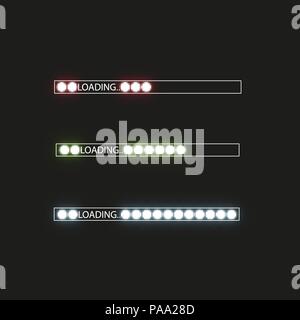 Progress loading bar with lighting. Concept technology. Vector illustration Stock Vector