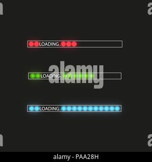 Progress loading bar with lighting. Concept technology. Vector illustration Stock Vector