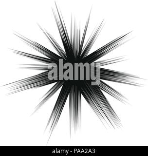 vector abstract radial burst. black star explosion isolated on white background. radial sun burst or comic burst graphic design Stock Vector