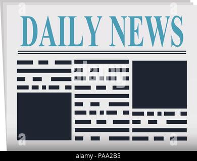 vector newspaper illustration. news paper template isolated on white background. newspaper simple icon Stock Vector