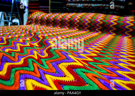 Fabric texture colorfully textile canvas, close-up Stock Photo