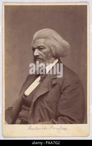 Frederick Douglass. Artist: Mathew B. Brady (American, born Ireland, 1823?-1896 New York). Dimensions: Image: 14.7 × 10.2 cm (5 13/16 × 4 in.)  Mount: 16.5 × 10.8 cm (6 1/2 × 4 1/4 in.). Date: ca. 1880. Museum: Metropolitan Museum of Art, New York, USA. Stock Photo