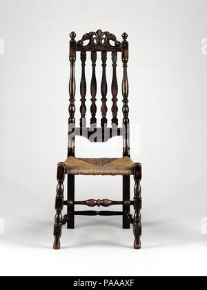 Side Chair. Culture: American. Dimensions: 46 1/4 x 17 1/2 x 13 in. (117.5 x 44.5 x 33 cm). Date: 1700-1730. Museum: Metropolitan Museum of Art, New York, USA. Stock Photo