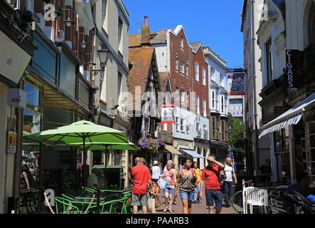 Vibrant George Street in Hastings Old Town, in East Sussex, UK Stock Photo