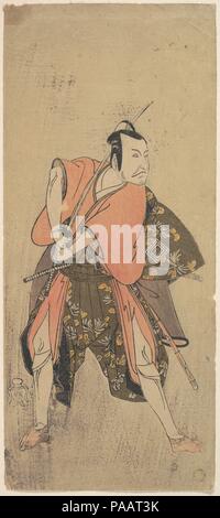 The Actor Ichikawa Danjuro V as a Samurai Ready to Fight. Artist: Katsukawa Shunsho (Japanese, 1726-1792). Culture: Japan. Dimensions: H. 12 13/16 in. (32.5 cm); W. 5 9/16 in. (14.1 cm). Date: ca. 1771. Museum: Metropolitan Museum of Art, New York, USA. Stock Photo