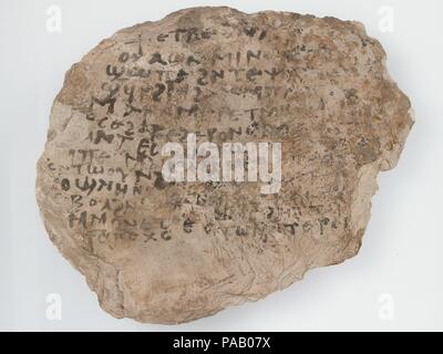 Ostrakon. Culture: Coptic. Dimensions: 9 7/16 x 7 11/16 in. (24 x 19.5 cm). Date: 7th century. Museum: Metropolitan Museum of Art, New York, USA. Stock Photo