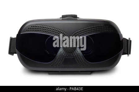 Front view of virtual reality headset isolated on white Stock Photo