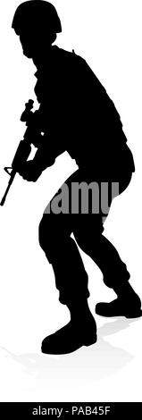 Soldier High Quality Silhouette Stock Vector