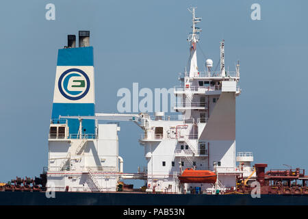 VLCC tanker NOBLE inbound Rotterdam. Euronav is an international shipping enterprise which focuses on oil transport by sea. Stock Photo