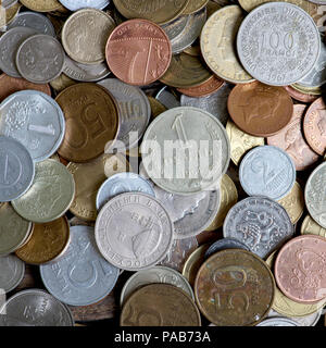 coins of different countries and times Stock Photo