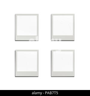 An illustration of four empty photo frames Stock Photo