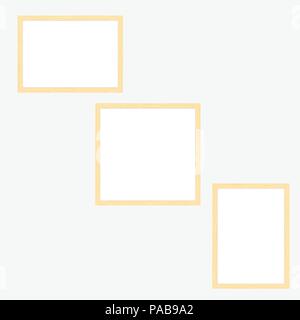 Set of realistic wooden frames, isolated on white background - vector Stock Vector