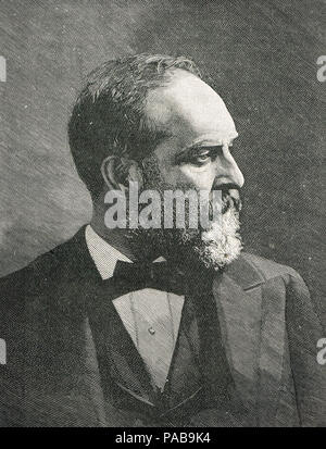 President James Abram Garfield, Circa 1870's, 20th President of the United States, assassinated On July 2, 1881