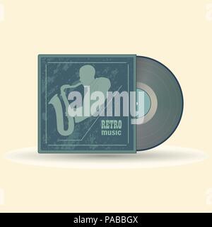 Vinyl record retro music Stock Vector