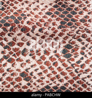 Jacquard weave selfrule texture of red snake skin Stock Photo