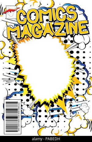 Editable comic book cover with abstract explosion background Stock ...