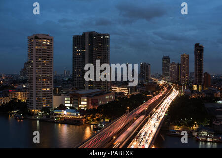 Bankok silom at night famous tourist place Stock Photo