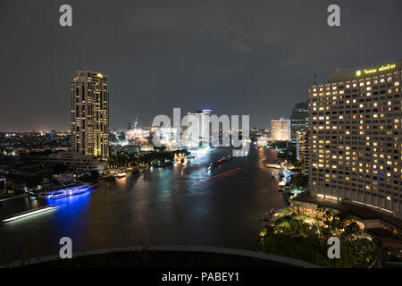 Bankok silom at night famous tourist place Stock Photo