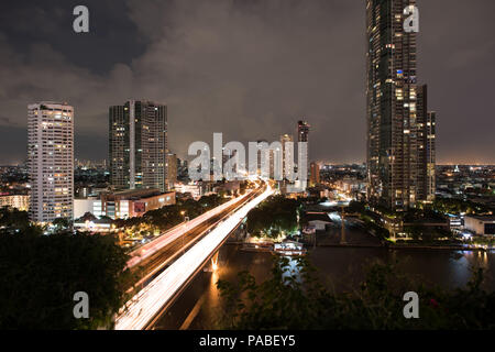 Bankok silom at night famous tourist place Stock Photo