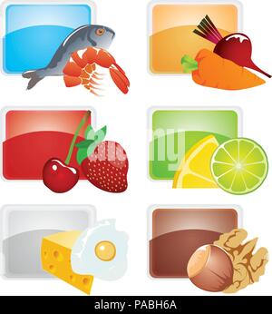 Set of food - vector icons Stock Vector