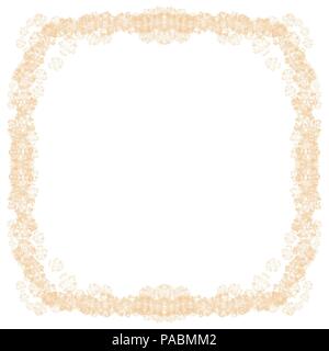 orange watercolor frame border mirror pattern, vector illustration Stock Vector