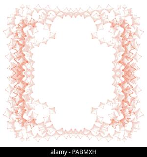 orange watercolor frame border mirror pattern, vector illustration Stock Vector
