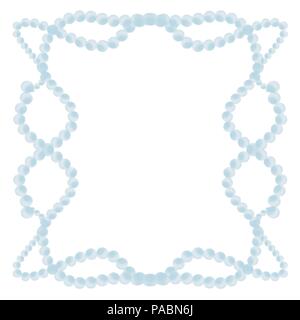 blue watercolor frame border mirror pattern, vector illustration Stock Vector